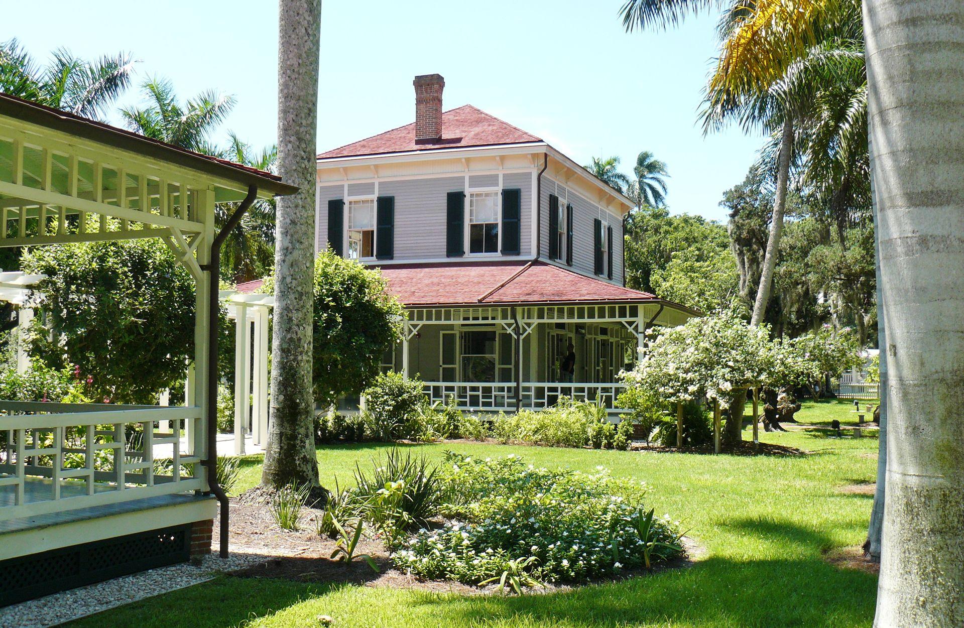 Main house and gardens at the Edison & Ford Winter Estates on McGregor Boulevard, Fort Myers